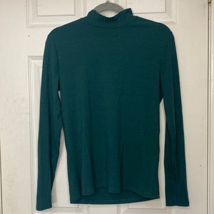 Green Mock Neck Long Sleeve
